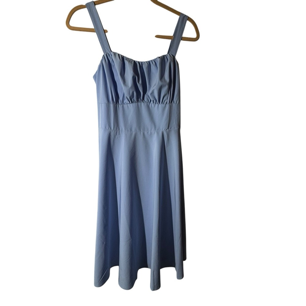 Belle Pogue Dress Women's M Slate Blue Sleeveless Babydoll Skater